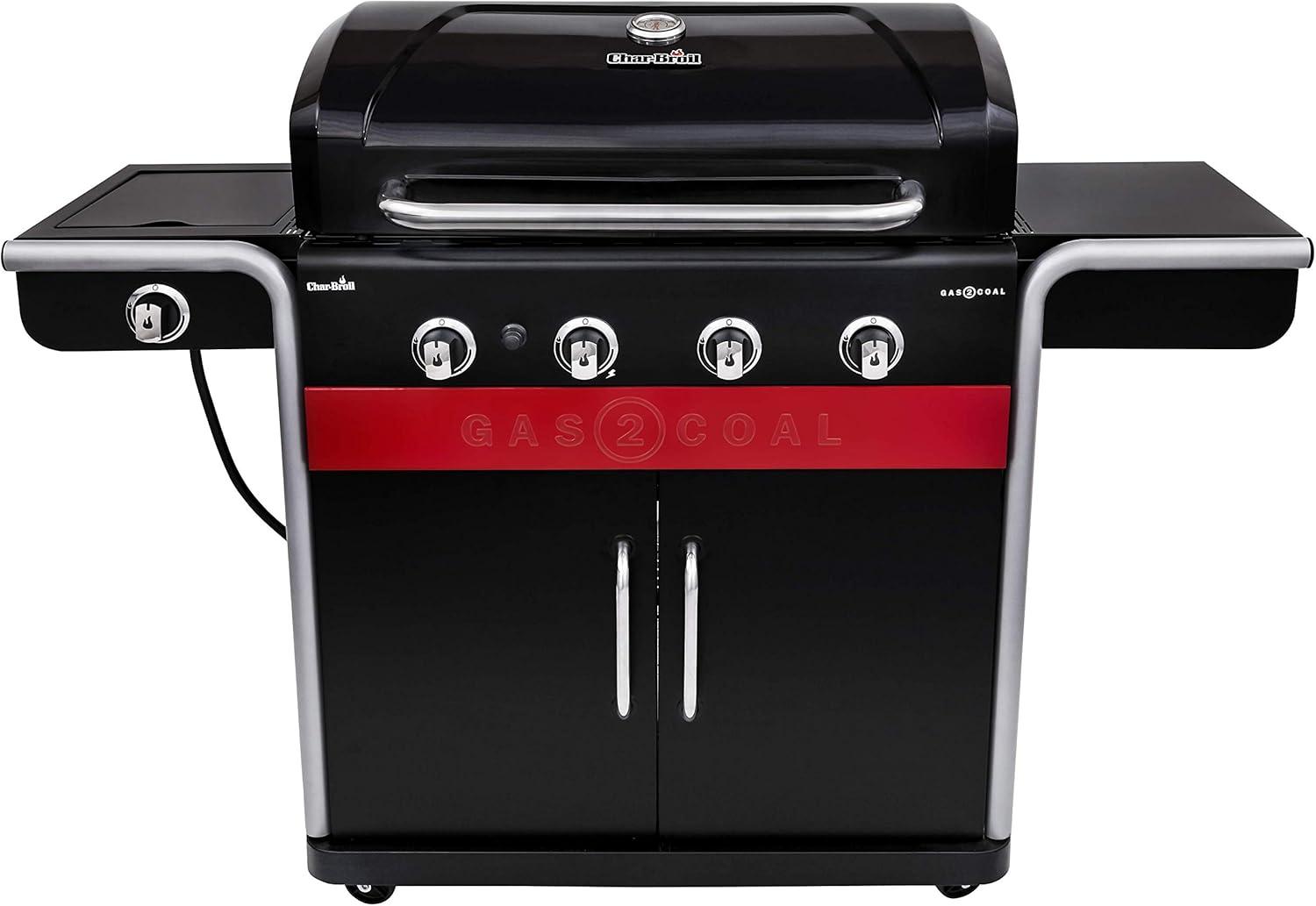Grill hybrydowy Gas2Coal®: Trzypalnikowy grill gazowo-węglowy, wykończenie w kolorze czarnym.(3 quemadores/Parrilla para barbacoa)