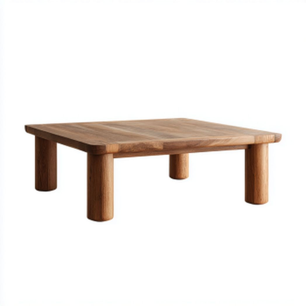 Stolik kawowy z drewna dla salonu o prostym designie - 80 x 80 x 40