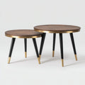 Stolik kawowy wykonany z drewna i metalu do salonu - 75 x 75 x 40