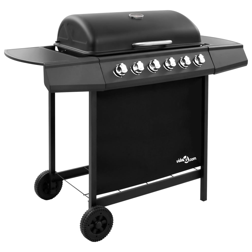 Grill gazowy Vidaxl 6-palnikowy, czarny(Por omisión)