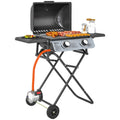 Grill gazowy Outsunny ABS ze stali nierdzewnej - 101 x 50 x 102 cm. Czarny(Por omisión)