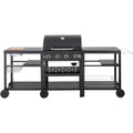 Grill gazowy do gotowania na świeżym powietrzu – 12 kW – 4 palniki – czarny(Por omisión)