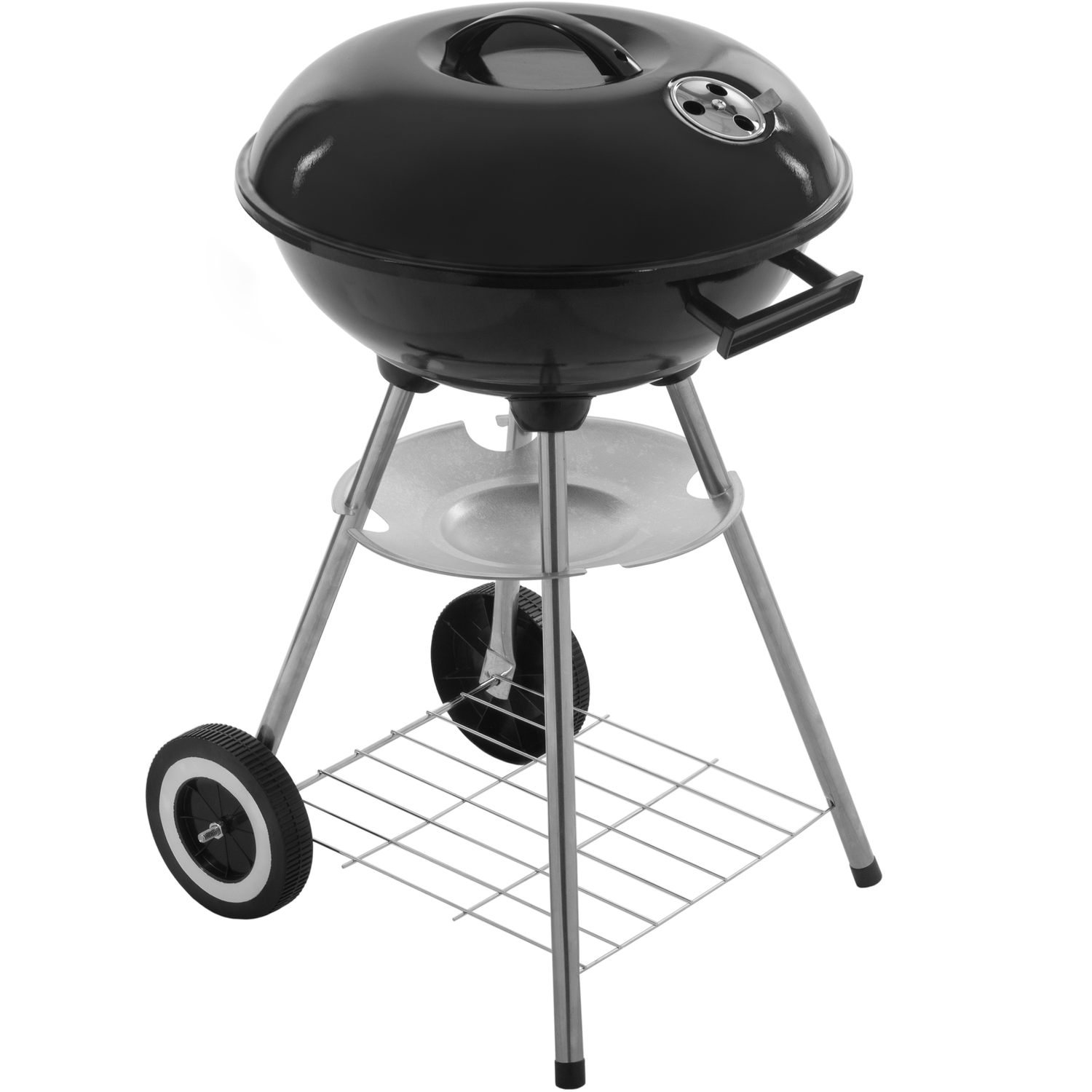 Primematik - 41x70cm okrągły grill węglowy z pokrywką i kółkami do ogrodu i na kemping Kh51000(Por omisión)