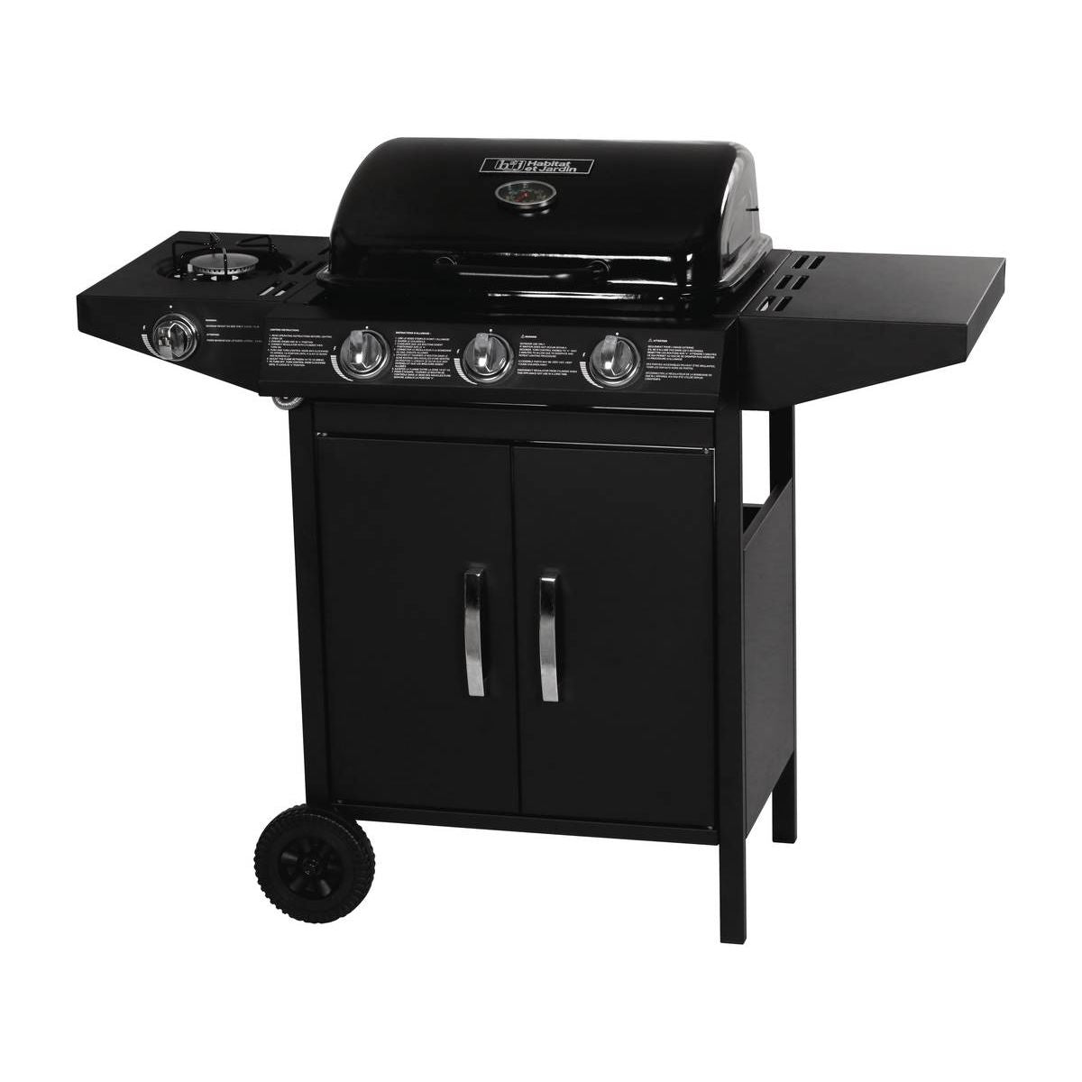 Grill gazowy „Festa 4” – 4 palniki (1 strona) – 10,5 kW – czarny(Por omisión)