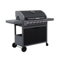 Grill gazowy Edmond Black – 6 palników + 1 boczny | Sweeek(Por omisión)