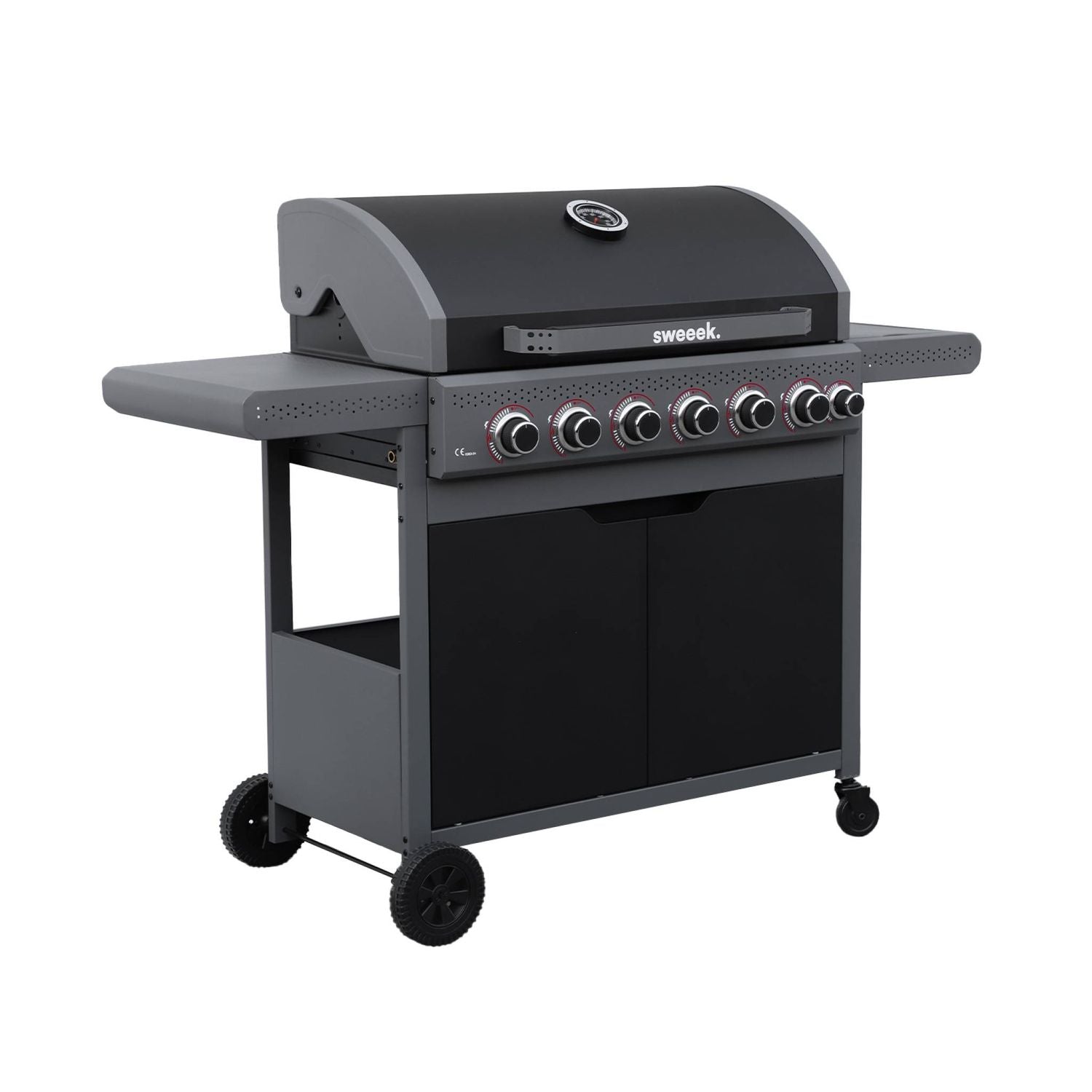 Grill gazowy Edmond Black – 6 palników + 1 boczny | Sweeek(Por omisión)