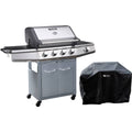 Grill gazowy z diodami LED „Bingo 5” – 5 palników (1 boczny) – 15,2 kW + osłona ochronna – srebrny(Por omisión)