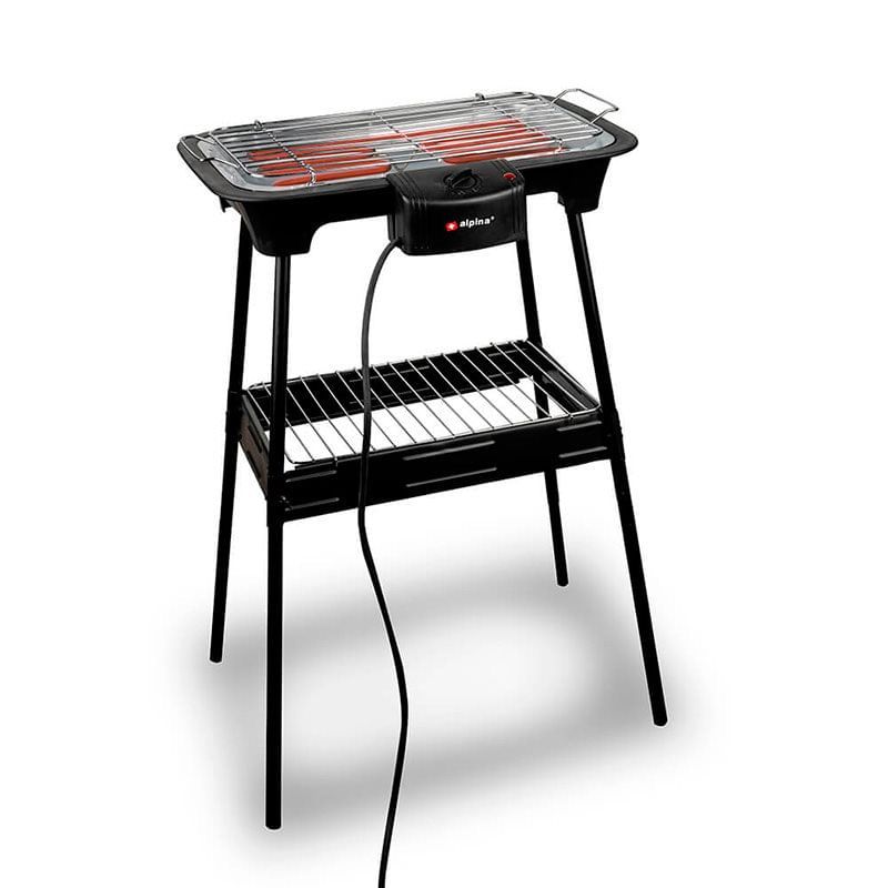 Grill elektryczny Alpina 2 w 1 2000 W czarny 60x43x35 cm(Por omisión)